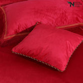 Heavy Velvet & Leather Bed Sheet Set – 4 Pcs Design Code 539 - Nishat Creative Store